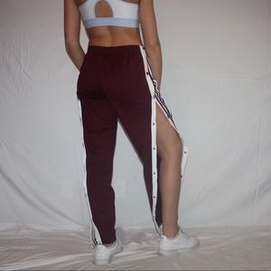 Adidas tear away maroon warm up jogger sweatpants